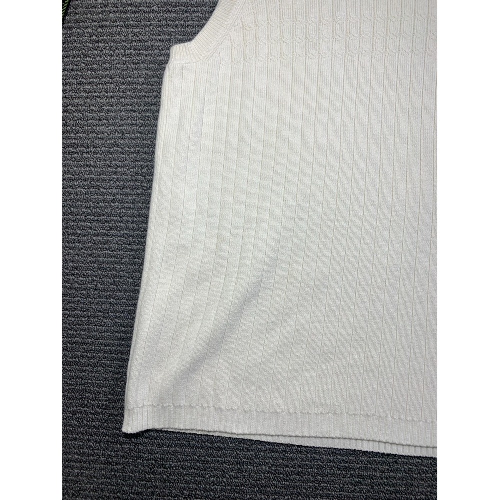 Tommy Hilfiger Knit White Sweater Vest Varsity Tennis Golf Men's Size L - Picture 4 of 14